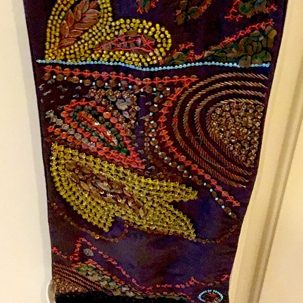 Sita Murt Silk Beaded Fringed Scarf